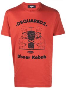 DSQUARED2 t-shirt en coton à logo imprimé - Orange