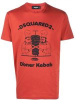 DSQUARED2 t-shirt en coton à logo imprimé - Orange - thumbnail