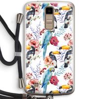 Bloemen tukan: LG K10 (2016) Transparant Hoesje met koord