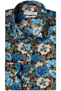 Giordano Tailored Modern Fit Overhemd blauw, Bloemen