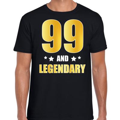 99 and legendary verjaardag cadeau t-shirt - zwart - gouden letters - heren - 99 jaar geworden 99 and legendary verjaardag cadeau t-shirt - zwart - gouden letters - heren - 99 jaar geworden