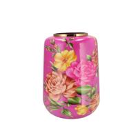 Vaas Flower Bouquet - fuchsia roze - metaal - 33 x 32 x 40 cm - bloemenvaas