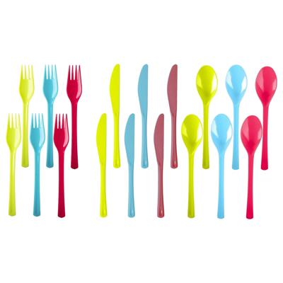Bestek set - 48 personen - herbruikbaar - kunststof - 19 cm - vork/mes/lepel
