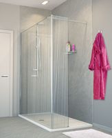 Balmani Modular inloopdouche met vaste zijwand 160 x 200 cm mikado glas glanzend chroom profiel - thumbnail