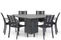 Santika Annisa/Graniet 170 cm triangel dining tuinset 7-delig - thumbnail