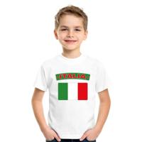 T-shirt met Italiaanse vlag print - wit - voor kinderen - supporters - korte mouwen - landen