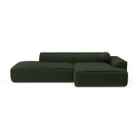 Rechthoekige sofa in geweven stof Olijfgroen 260cm - thumbnail