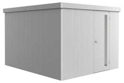 Biohort Metalen tuinhuis Neo - Enkele deur - Zilver - 4C (292x348 cm)- Plat dak- Metaal- Biohort