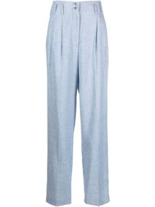 Genny pantalon ample à détail de plis - Bleu