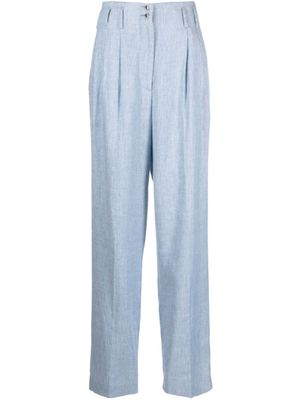 Genny pantalon ample à détail de plis - Bleu
