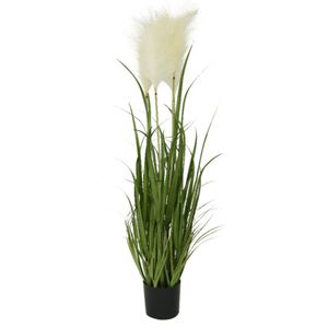 Grasplanten met witte pluimen kunstplanten/nepplanten 100 cm   -