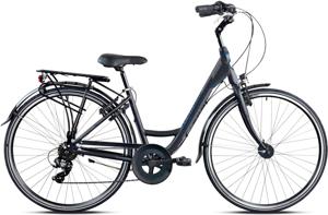 Legnano Cambridge 28 Inch 48 cm Dames 7V V-Brakes Matzwart/Grijs