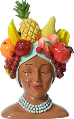 Decoris vaas polyresin fruit 13.4x15x23cm multi