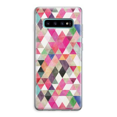 Gekleurde driehoekjes: Samsung Galaxy S10 Plus Transparant Hoesje