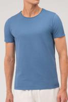OLYMP Casual Regular Fit T-Shirt ronde hals rook blauw, Effen