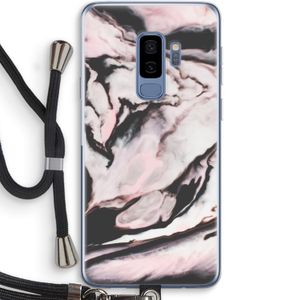 Roze stroom: Samsung Galaxy S9 Plus Transparant Hoesje met koord