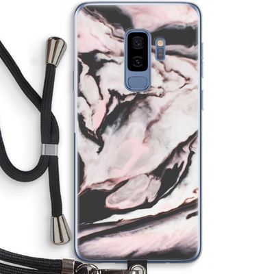 Roze stroom: Samsung Galaxy S9 Plus Transparant Hoesje met koord