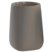 Tandenborstelhouder / drinkbeker - kunststeen - taupe - 11 cm -badkamer