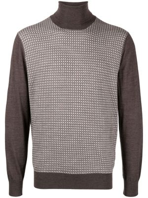 Cruciani pull en laine à col roulé - Marron