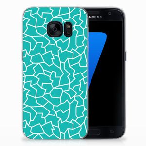 Samsung Galaxy S7 Hoesje maken Cracks Blue