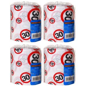 Set van 4x stuks toiletpapier rollen voor een 30 jaar verjaardag