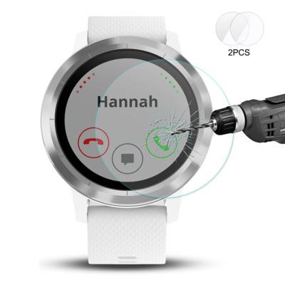 2 PC's ENKAY Hat-Prins 0.2mm 9H 2.15D gebogen rand Tempered glas Film voor Garmin Vivoactive 3 trainer