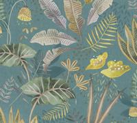 Livingwalls Famous Garden - Petrol - Planten - 393483