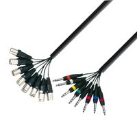 Adam Hall 3 Star L8 MV 0500 multikabel 8 x XLR male naar 8 x Jack TRS 5 m