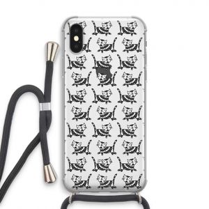 Zwarte poes: iPhone XS Transparant Hoesje met koord