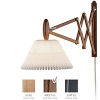 LE KLINT Sax 223-2/17 Wandlamp - Gerookt eiken met standaard kap - Wit