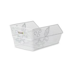 Basil cento flower - fietsmand - achterop - wit
