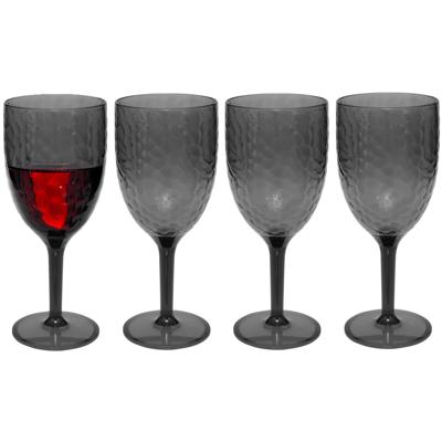 Wijnglazen Estiva - 4x - transparant - onbreekbaar kunststof - 350 ml