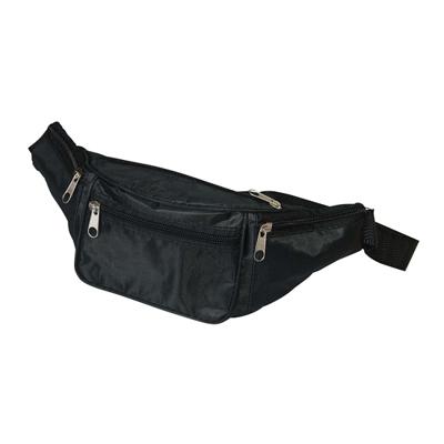 Voordelig heuptasje - buideltasje - zwart - 29 x 10 cm - polyester - volwassenen