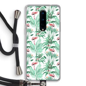 Flamingo bladeren: OnePlus 8 Transparant Hoesje met koord