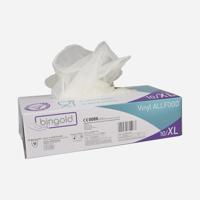 Vinyl allfood wegwerphandschoenen latexvrij en gepoederd xl transparant