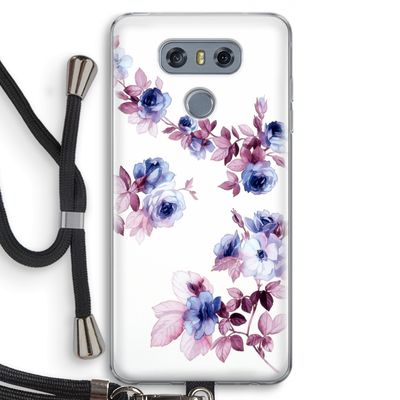 Waterverf bloemen: LG G6 Transparant Hoesje met koord