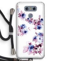 Waterverf bloemen: LG G6 Transparant Hoesje met koord