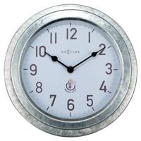 NeXtime - Buitenwandklok - 22CM - metaal - gegalvaniseerd "Poppy"