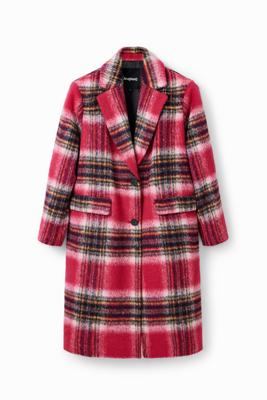 Geruite wollen jas - RED - XS