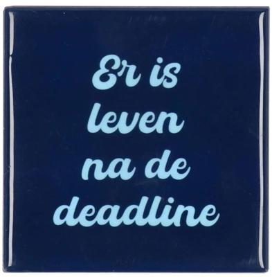 Tegeltje er is leven blue 10x10x1 cm - Daan kromhout design
