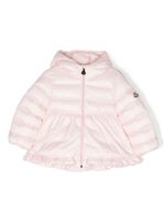 Moncler Enfant veste matelassée à patch logo - Rose - thumbnail