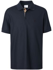 Burberry polo à logo brodé - Bleu