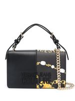 Versace Jeans Couture sac à main à logo embossé - Noir