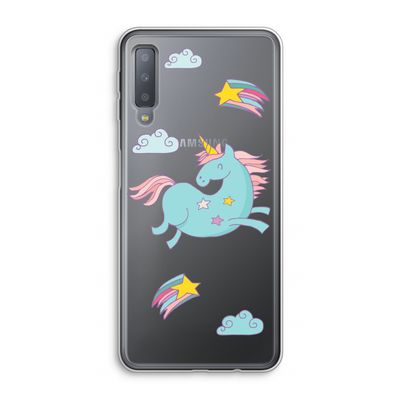 Vliegende eenhoorn: Samsung Galaxy A7 (2018) Transparant Hoesje