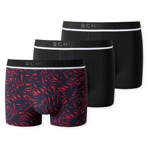Schiesser boxershorts 95/5 zwart-print 3-pack