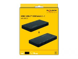 Delock 11477 HDMI/USB-C KVM-switch 4K 60 Hz met USB 2.0