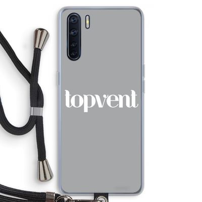 Topvent Grijs Wit: Oppo A91 Transparant Hoesje met koord