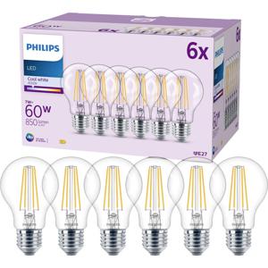 Philips Lighting 9290018150 LED-lamp Energielabel E (A - G) E27 Peer 7 W = 60 W Neutraalwit (Ø x l) 60 mm x 106 mm Filament / Retro-LED 6 stuk(s)