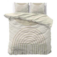 Dekbedovertrek Lobna - Beige - Eenpersoons (140x200 Cm) - Grijs Microvezel - - Sleeptime Essentials - Dekbed-Discounter.nl
