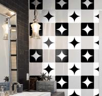 Tegelsticker badkamer zwart wit met sterren - thumbnail
